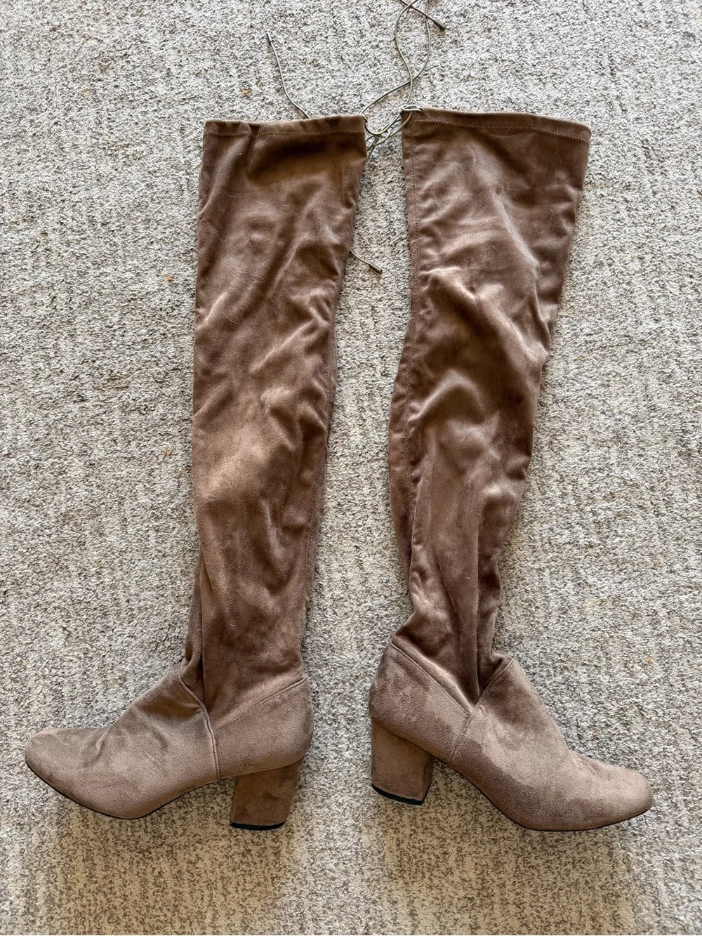 Catherine Malandrino Taupe Faux Suede Over Knee Boots Size 8